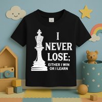 Classic Chess Design Gift I Never Lose I Either Win Or Learn Gift Toddler T-Shirt