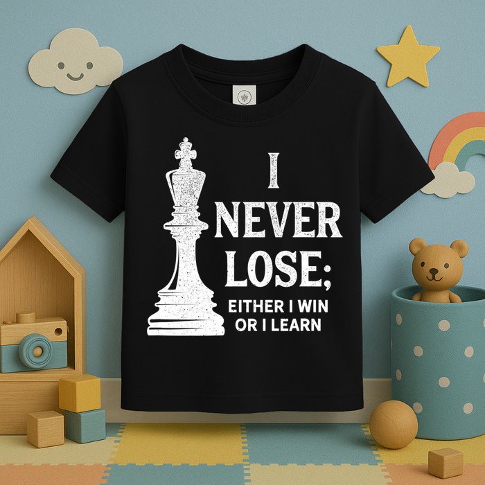 Classic Chess Design Gift I Never Lose I Either Win Or Learn Gift Toddler T-Shirt