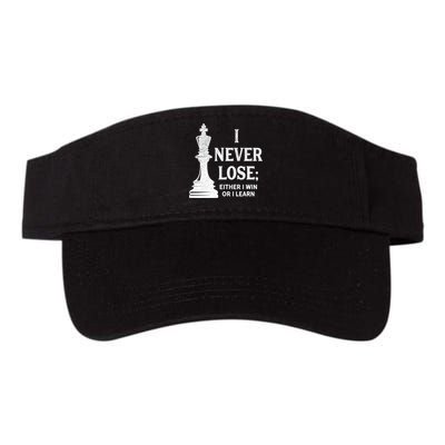 Classic Chess Design Gift I Never Lose I Either Win Or Learn Gift Visor