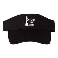 Classic Chess Design Gift I Never Lose I Either Win Or Learn Gift Valucap Bio-Washed Visor