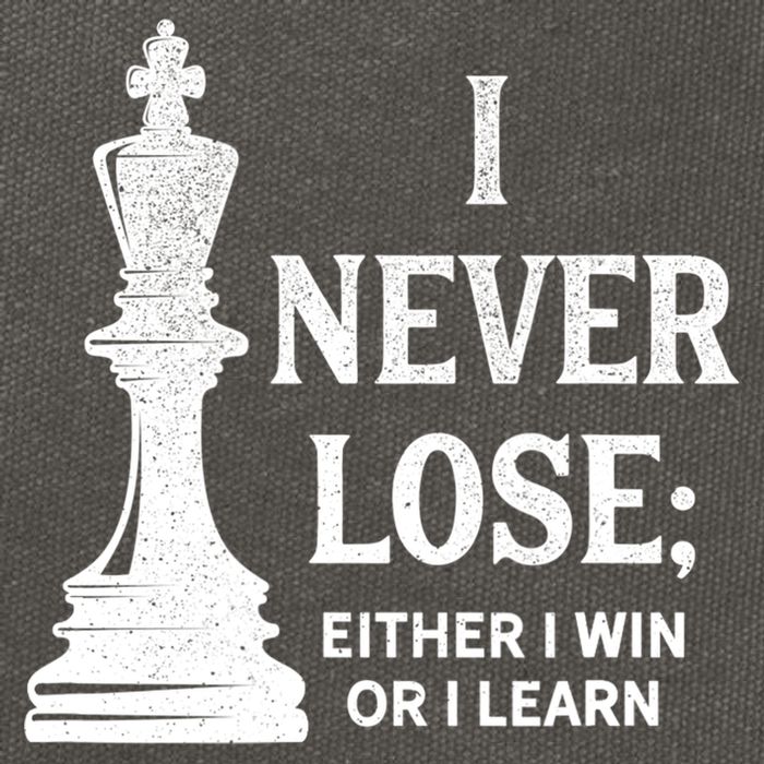 Classic Chess Design Gift I Never Lose I Either Win Or Learn Gift Cotton Canvas Backpack