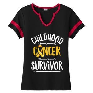 Childhood Cancer Design For A Childhood Cancer Survivor Ladies Halftime Notch Neck Tee