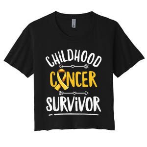 Childhood Cancer Design For A Childhood Cancer Survivor Women's Crop Top Tee