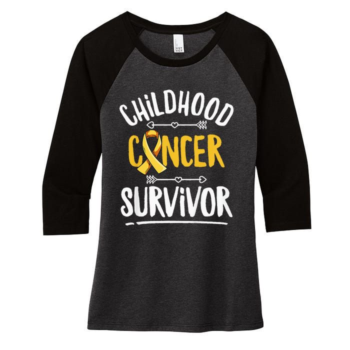 Childhood Cancer Design For A Childhood Cancer Survivor Women's Tri-Blend 3/4-Sleeve Raglan Shirt