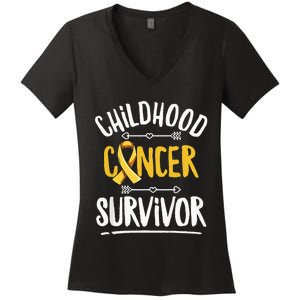 Childhood Cancer Design For A Childhood Cancer Survivor Women's V-Neck T-Shirt