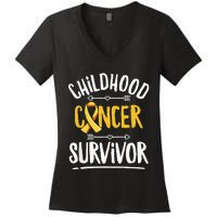 Childhood Cancer Design For A Childhood Cancer Survivor Women's V-Neck T-Shirt