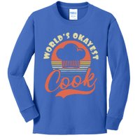 Chef Cooking Design Worlds Okayest Cook Gift Kids Long Sleeve Shirt