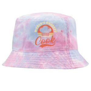 Chef Cooking Design Worlds Okayest Cook Gift Tie-Dyed Bucket Hat