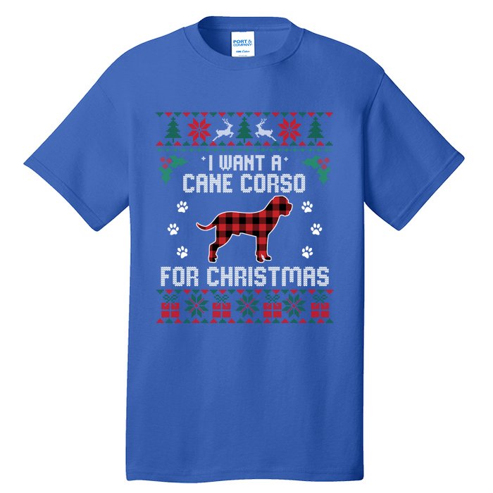 Cane Corso Dog Lover Xmas Funny Gift Dog Ugly Christmas Sweater Gift Tall T-Shirt