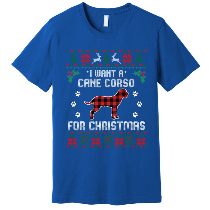 Cane Corso Dog Lover Xmas Funny Gift Dog Ugly Christmas Sweater Gift Premium T-Shirt