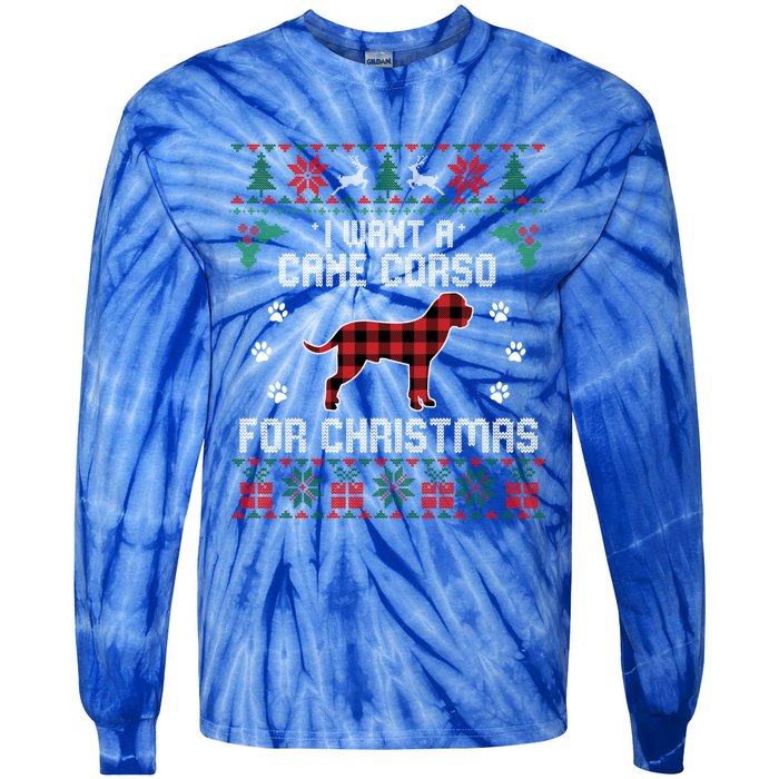 Cane Corso Dog Lover Xmas Funny Gift Dog Ugly Christmas Sweater Gift Tie-Dye Long Sleeve Shirt