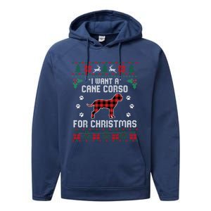 Cane Corso Dog Lover Xmas Funny Gift Dog Ugly Christmas Sweater Gift Performance Fleece Hoodie