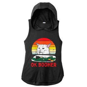 Confused Cat Dinner Table Ok Boomer Funny Meme Lover Gift Ladies PosiCharge Tri-Blend Wicking Draft Hoodie Tank