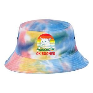 Confused Cat Dinner Table Ok Boomer Funny Meme Lover Gift Tie Dye Newport Bucket Hat