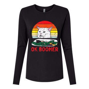 Confused Cat Dinner Table Ok Boomer Funny Meme Lover Gift Womens Cotton Relaxed Long Sleeve T-Shirt