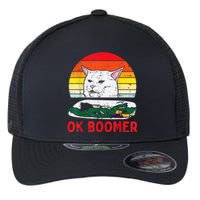 Confused Cat Dinner Table Ok Boomer Funny Meme Lover Gift Flexfit Unipanel Trucker Cap