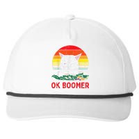 Confused Cat Dinner Table Ok Boomer Funny Meme Lover Gift Snapback Five-Panel Rope Hat