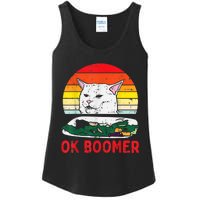 Confused Cat Dinner Table Ok Boomer Funny Meme Lover Gift Ladies Essential Tank