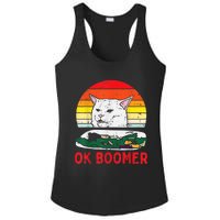 Confused Cat Dinner Table Ok Boomer Funny Meme Lover Gift Ladies PosiCharge Competitor Racerback Tank