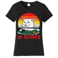 Confused Cat Dinner Table Ok Boomer Funny Meme Lover Gift Women's T-Shirt