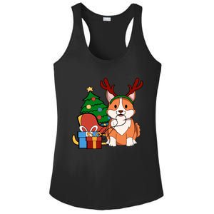 Cute Corgi Dog Santa Reindeer Christmas Gift Trees Sleigh Funny Gift Ladies PosiCharge Competitor Racerback Tank