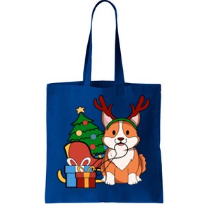 Cute Corgi Dog Santa Reindeer Christmas Gift Trees Sleigh Funny Gift Tote Bag