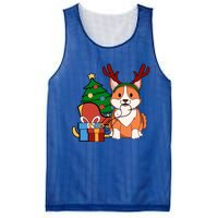 Cute Corgi Dog Santa Reindeer Christmas Gift Trees Sleigh Funny Gift Mesh Reversible Basketball Jersey Tank