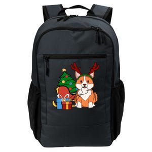 Cute Corgi Dog Santa Reindeer Christmas Gift Trees Sleigh Funny Gift Daily Commute Backpack