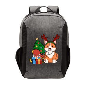 Cute Corgi Dog Santa Reindeer Christmas Gift Trees Sleigh Funny Gift Vector Backpack