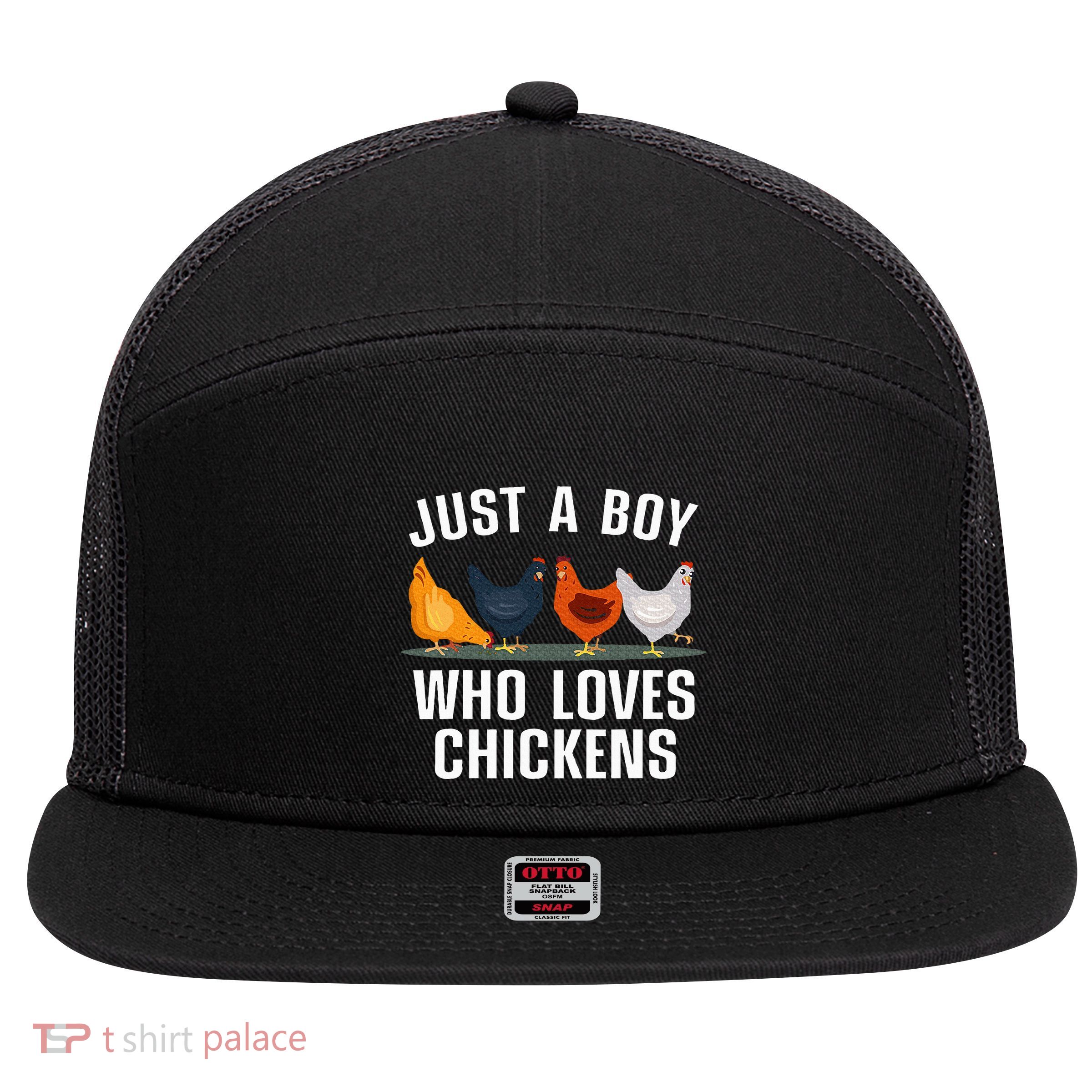 Cute Chicken Design Farming Chicken Lover 7 Panel Mesh Trucker Snapback Hat