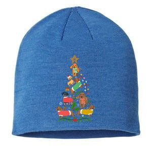 Cute Christmas Dachshund Tree Clothes Dog Lover Holiday Gift Sustainable Beanie