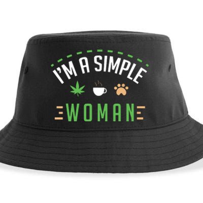 Cannabis Coffee Dogs Simple Woman Weed Pet Cute Stoner Gift Sustainable Bucket Hat