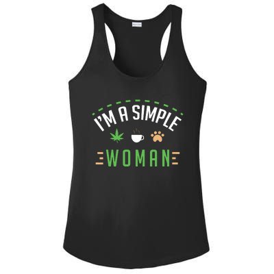 Cannabis Coffee Dogs Simple Woman Weed Pet Cute Stoner Gift Ladies PosiCharge Competitor Racerback Tank