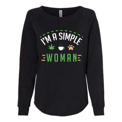 Cannabis Coffee Dogs Simple Woman Weed Pet Cute Stoner Gift Womens California Wash Sweatshirt