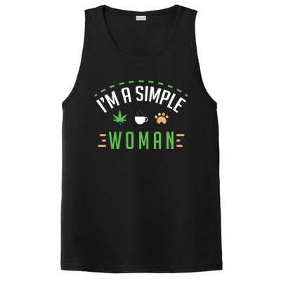 Cannabis Coffee Dogs Simple Woman Weed Pet Cute Stoner Gift PosiCharge Competitor Tank