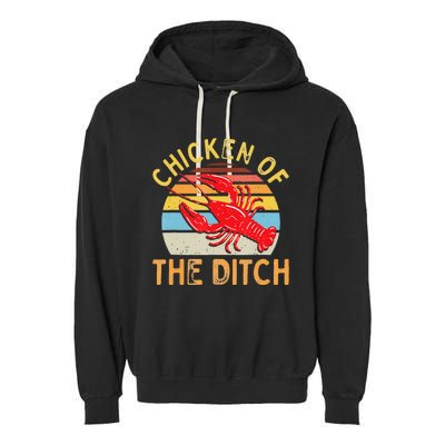 Crawfish Chicken Ditch Retro Cajun Food funny festival Garment-Dyed Fleece Hoodie