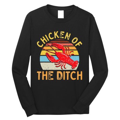 Crawfish Chicken Ditch Retro Cajun Food funny festival Long Sleeve Shirt