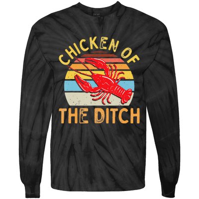 Crawfish Chicken Ditch Retro Cajun Food funny festival Tie-Dye Long Sleeve Shirt