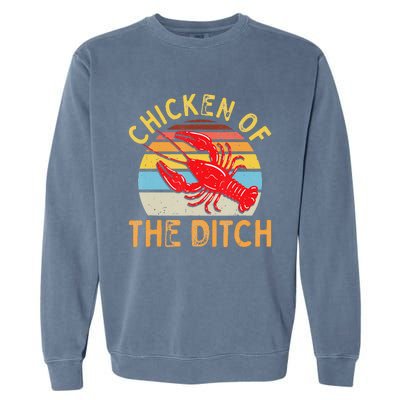 Crawfish Chicken Ditch Retro Cajun Food funny festival Garment-Dyed Sweatshirt