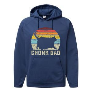 Chonk Cat Dad Scale Meme Funny Retro Style Daddy Cats Memes Performance Fleece Hoodie