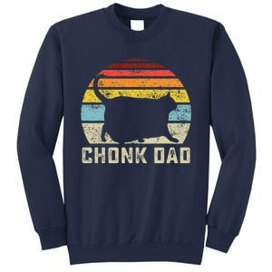 Chonk Cat Dad Scale Meme Funny Retro Style Daddy Cats Memes Sweatshirt