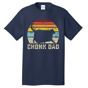 Chonk Cat Dad Scale Meme Funny Retro Style Daddy Cats Memes Tall T-Shirt