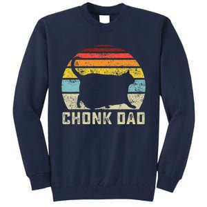 Chonk Cat Dad Scale Meme Funny Retro Style Daddy Cats Memes Tall Sweatshirt