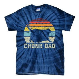 Chonk Cat Dad Scale Meme Funny Retro Style Daddy Cats Memes Tie-Dye T-Shirt