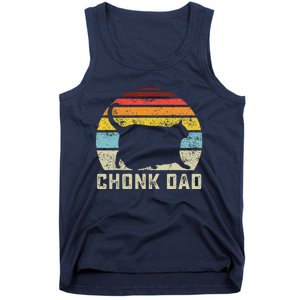 Chonk Cat Dad Scale Meme Funny Retro Style Daddy Cats Memes Tank Top