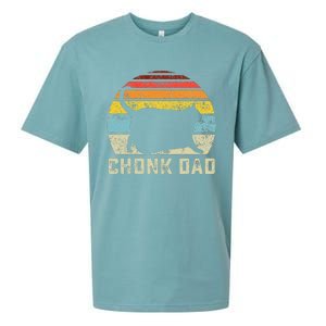 Chonk Cat Dad Scale Meme Funny Retro Style Daddy Cats Memes Sueded Cloud Jersey T-Shirt