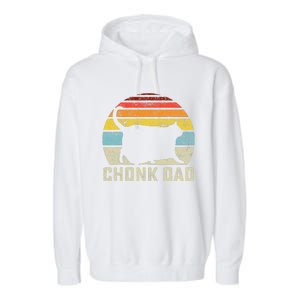 Chonk Cat Dad Scale Meme Funny Retro Style Daddy Cats Memes Garment-Dyed Fleece Hoodie