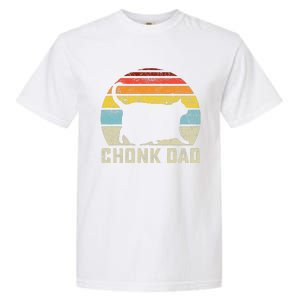 Chonk Cat Dad Scale Meme Funny Retro Style Daddy Cats Memes Garment-Dyed Heavyweight T-Shirt