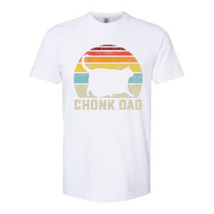 Chonk Cat Dad Scale Meme Funny Retro Style Daddy Cats Memes Softstyle CVC T-Shirt