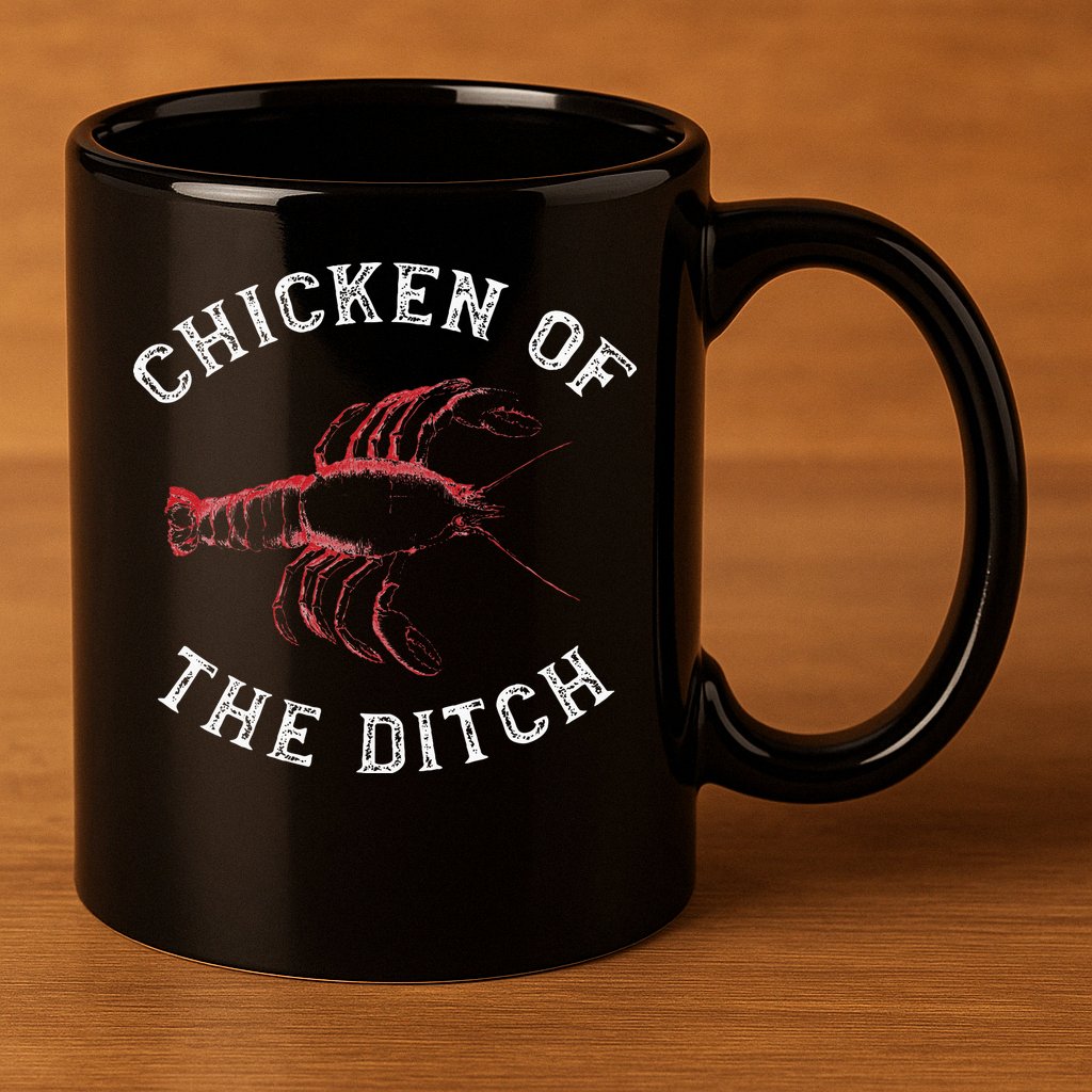 Crawfish Chicken Ditch Retro Cajun Food Gift 11oz C Handle Ceramic Mug
